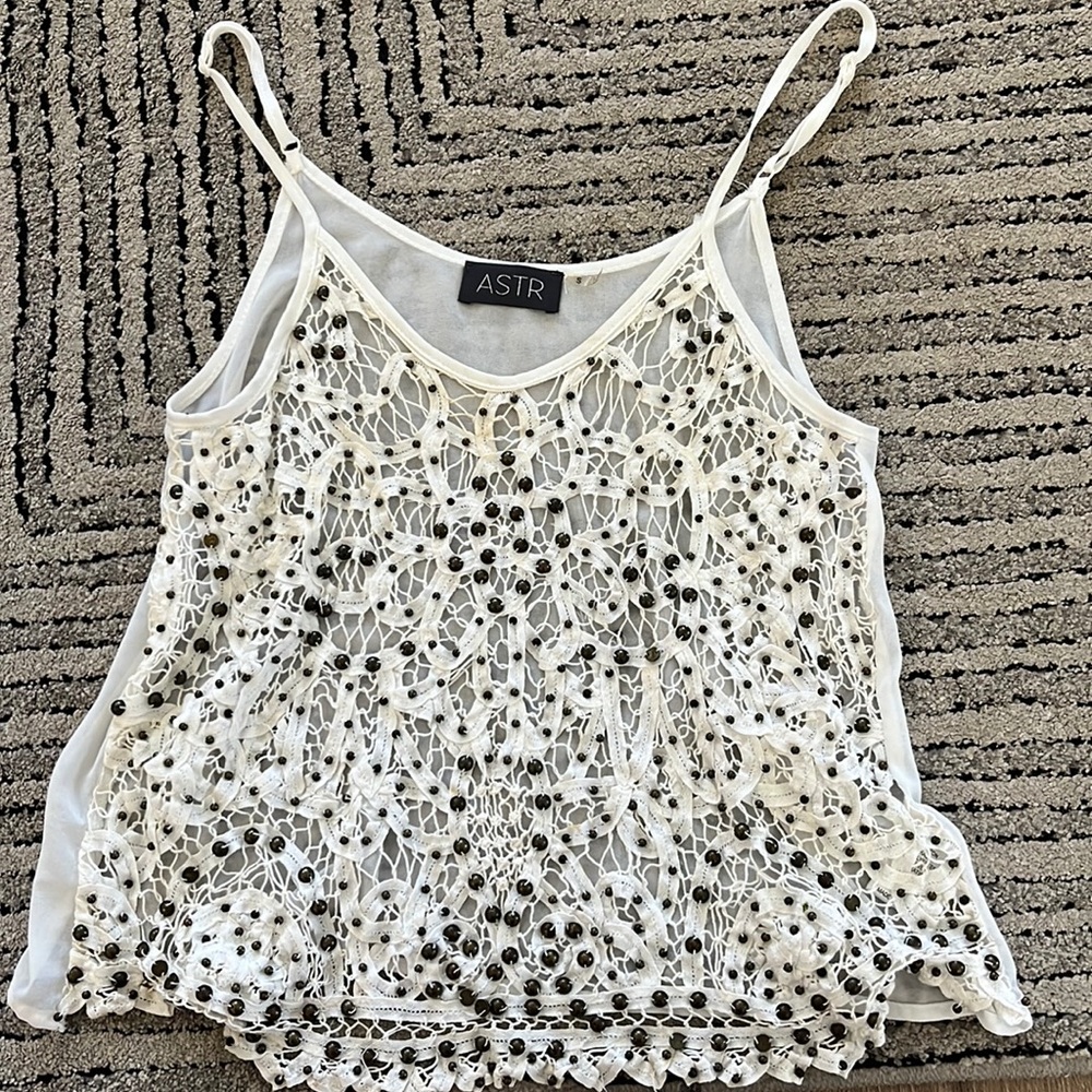Flowy see thru beaded top